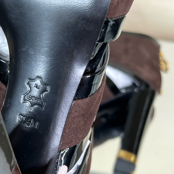 Tory Burch Suede Patent Heel Bootie - Picture 9 of 11